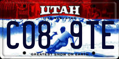 UT license plate C089TE