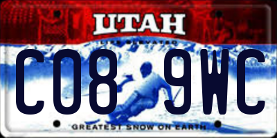 UT license plate C089WC