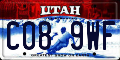 UT license plate C089WF