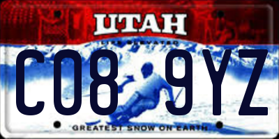 UT license plate C089YZ