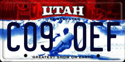 UT license plate C090EF