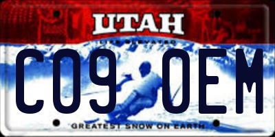 UT license plate C090EM