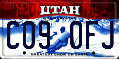 UT license plate C090FJ