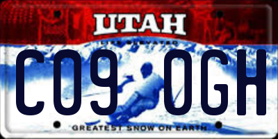 UT license plate C090GH