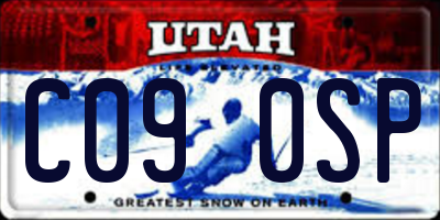 UT license plate C090SP