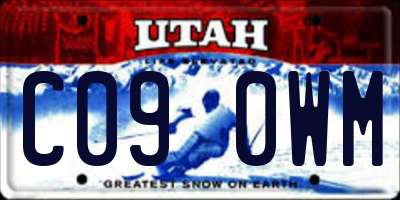 UT license plate C090WM