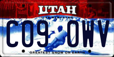 UT license plate C090WV