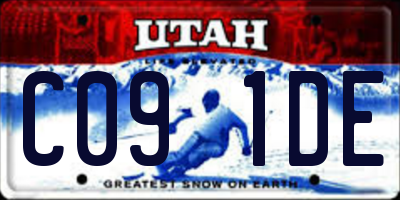 UT license plate C091DE