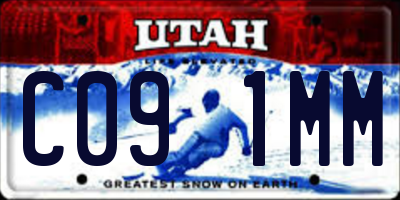 UT license plate C091MM