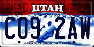 UT license plate C092AW