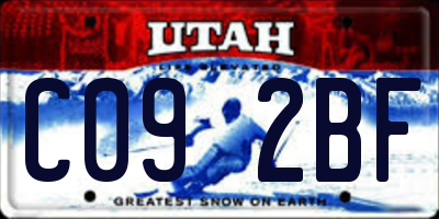 UT license plate C092BF