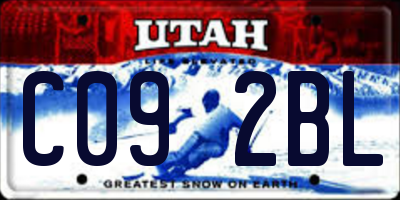 UT license plate C092BL