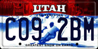 UT license plate C092BM