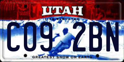 UT license plate C092BN