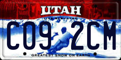 UT license plate C092CM