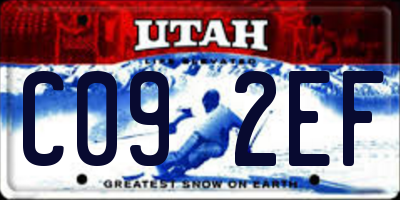 UT license plate C092EF