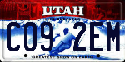 UT license plate C092EM