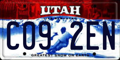 UT license plate C092EN