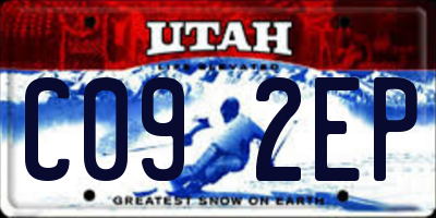 UT license plate C092EP