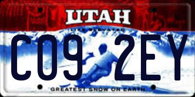 UT license plate C092EY