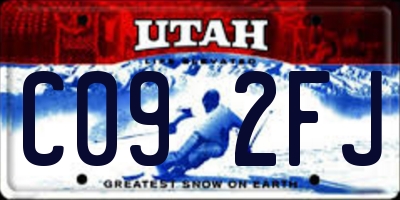 UT license plate C092FJ