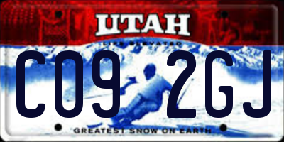 UT license plate C092GJ