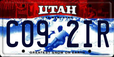 UT license plate C092IR