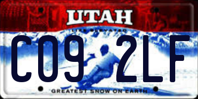 UT license plate C092LF