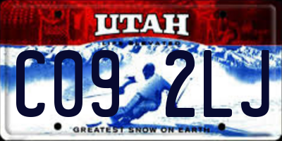 UT license plate C092LJ