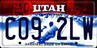 UT license plate C092LW