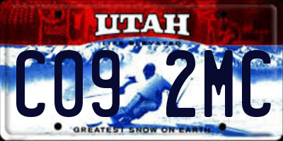 UT license plate C092MC