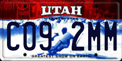 UT license plate C092MM