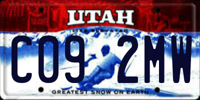 UT license plate C092MW