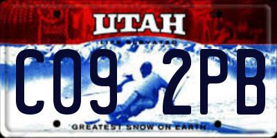 UT license plate C092PB