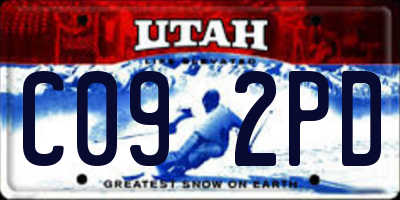 UT license plate C092PD