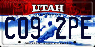 UT license plate C092PE