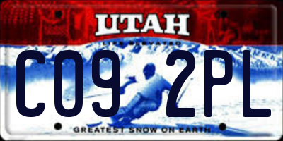 UT license plate C092PL