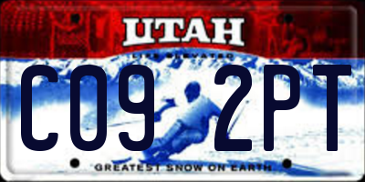 UT license plate C092PT