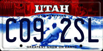 UT license plate C092SL