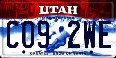 UT license plate C092WE