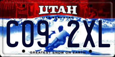 UT license plate C092XL