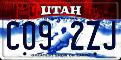 UT license plate C092ZJ