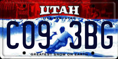 UT license plate C093BG