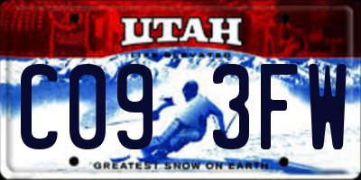 UT license plate C093FW
