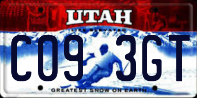 UT license plate C093GT