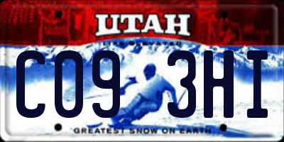 UT license plate C093HI