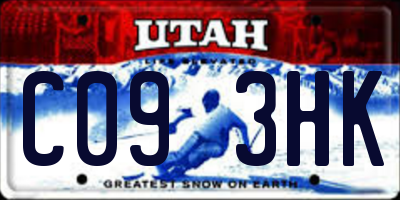 UT license plate C093HK
