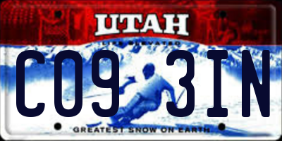 UT license plate C093IN