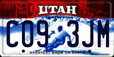 UT license plate C093JM