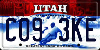 UT license plate C093KE